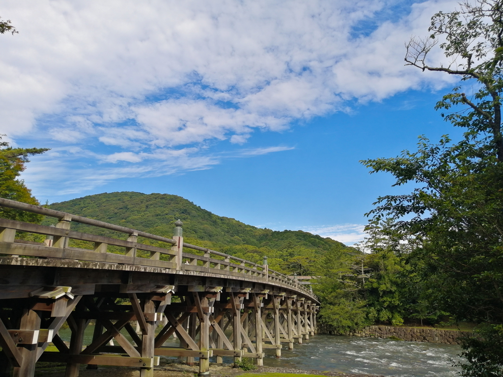 早朝の宇治橋
