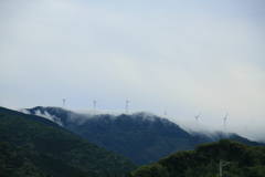 湯気の中の風車