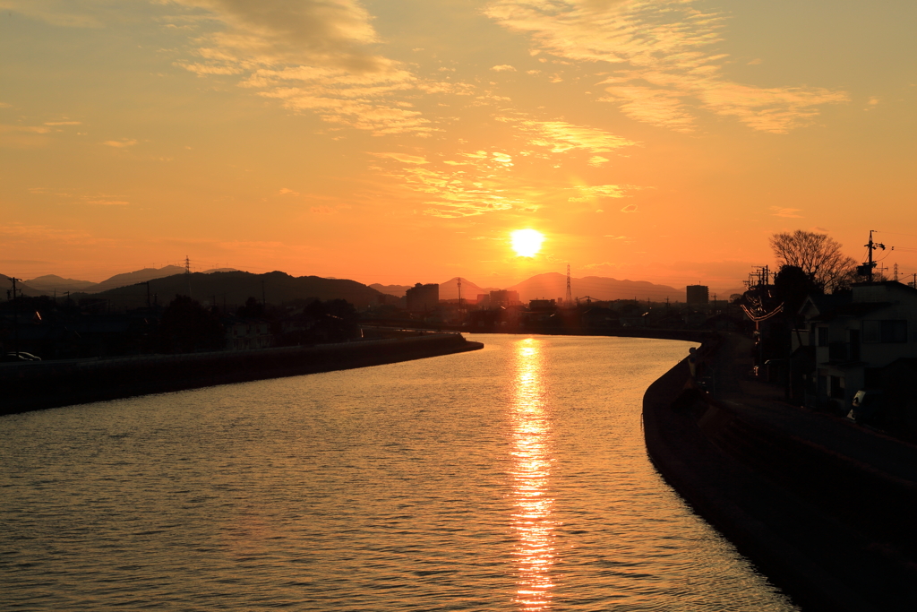 勢田川夕景3