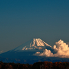 西陽に輝く晩秋の富士