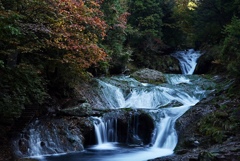 秋のおしどり隠しの滝