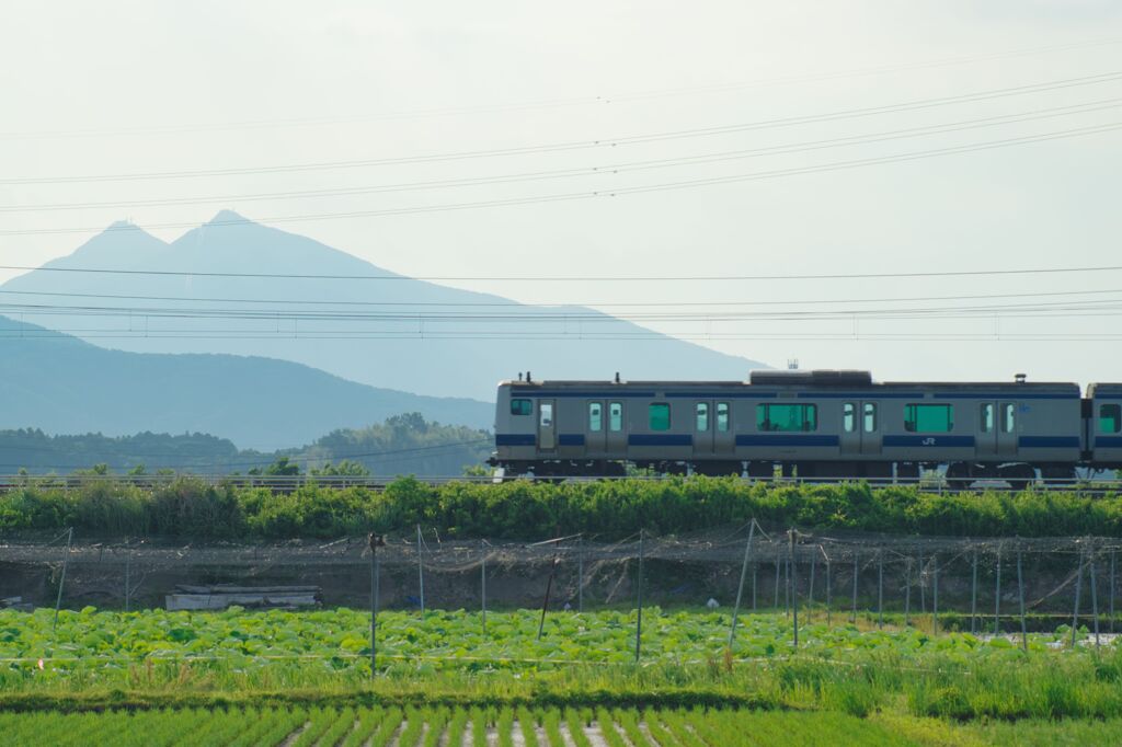 恋瀬川で筑波山を眺める