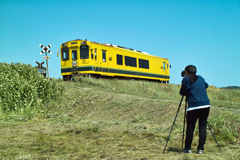 railroard crossing in isumi line