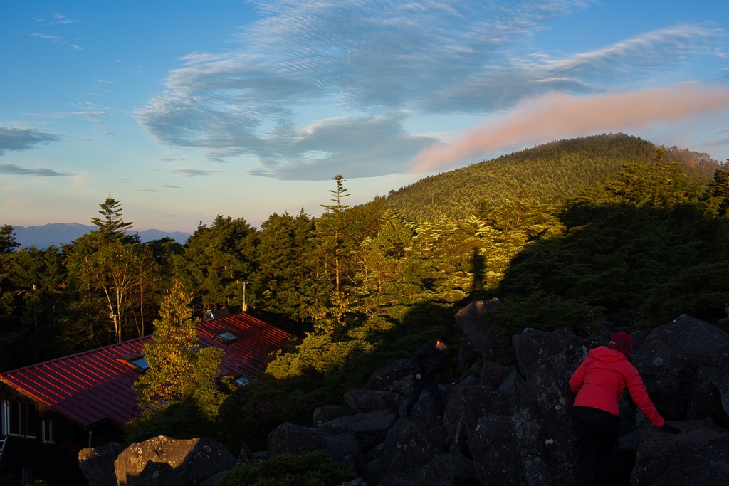 early morning at takamiishi hut