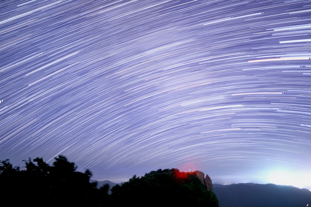 top of iyogatake with milky way