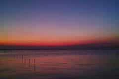 sunset on aqua line