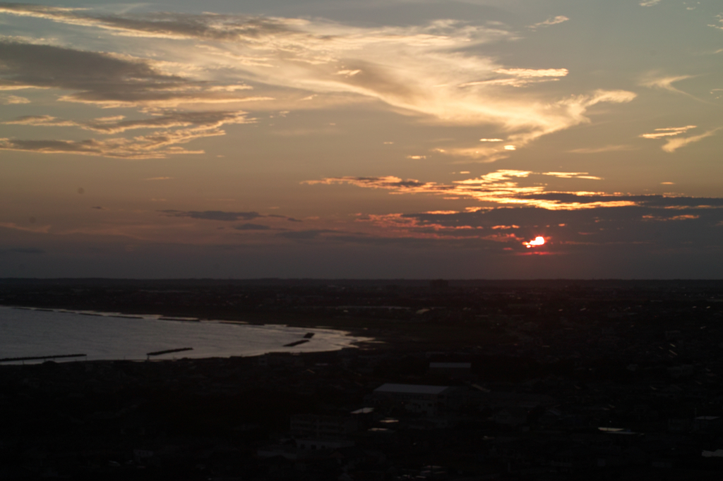 sunset at fishing port