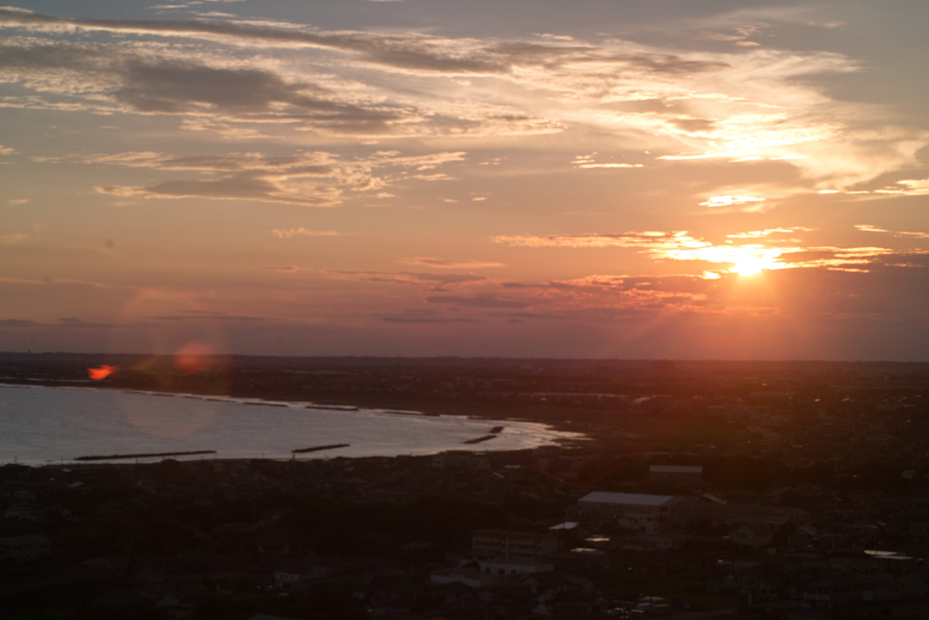sunset at fishing port