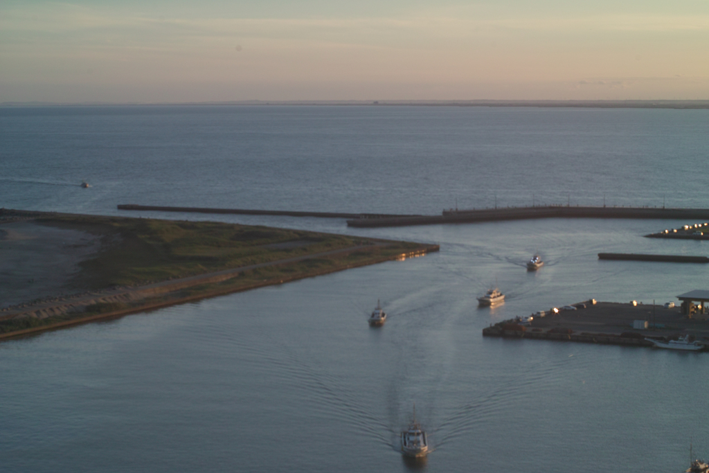 sunset at fishing port