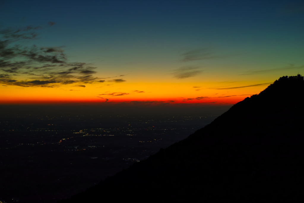 sunset at 5:28PM on Mt.Tsukuba