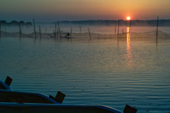 sunrise of inba lake at 4:57 Apr.27 2025
