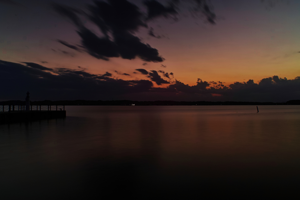 sunset lake of kasumigaura in ibaraki