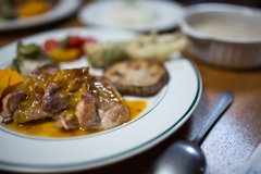 dinner at takamiishi mountain hut