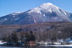 Mt.tateshina from shirakaba lake