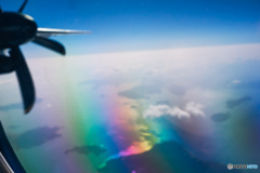 飛行機から見た虹