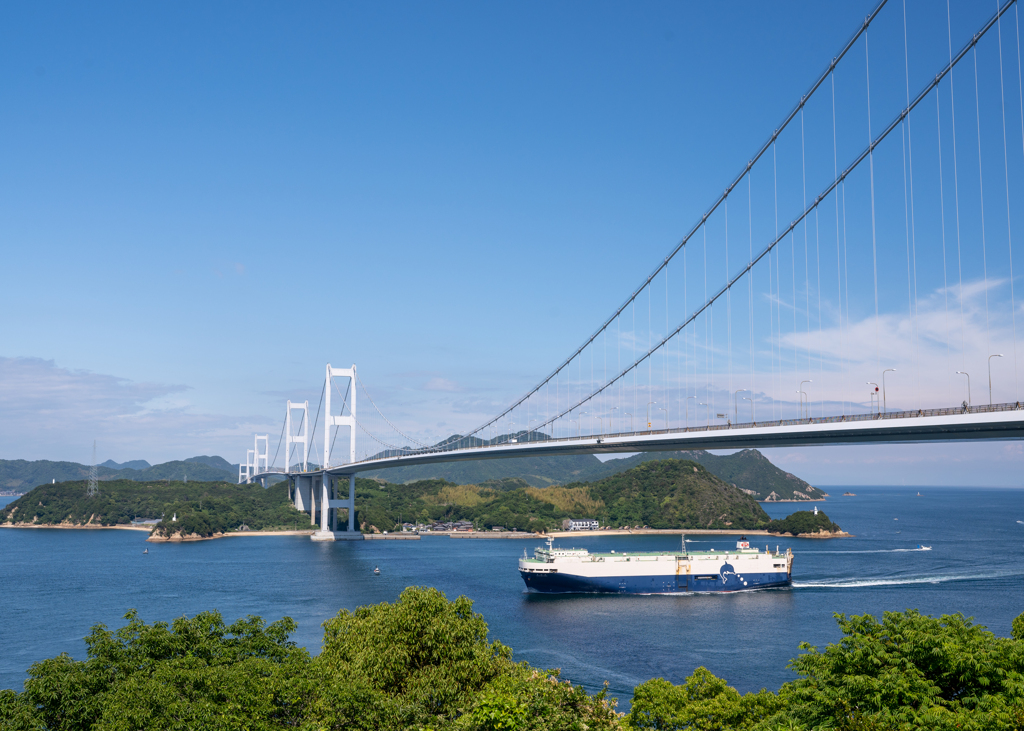 来島海峡大橋を行く