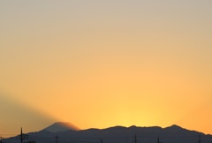 富士山と太陽の光