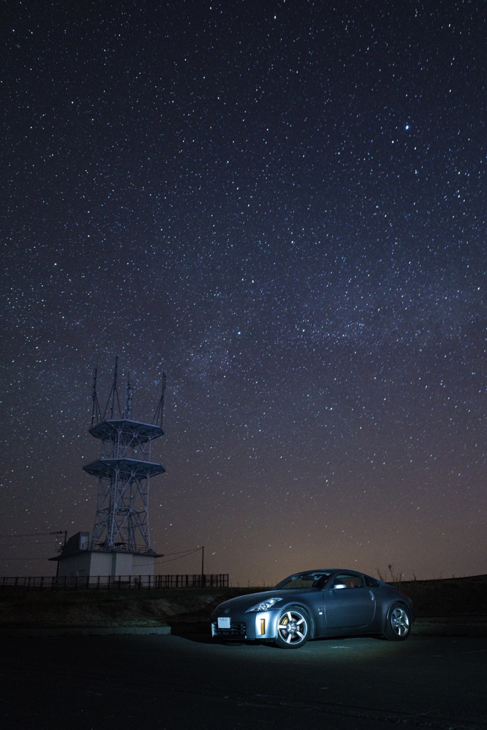 カシオペアの丘の星空と愛車