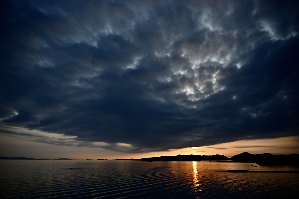 兵庫県の赤穂岬からの夕陽