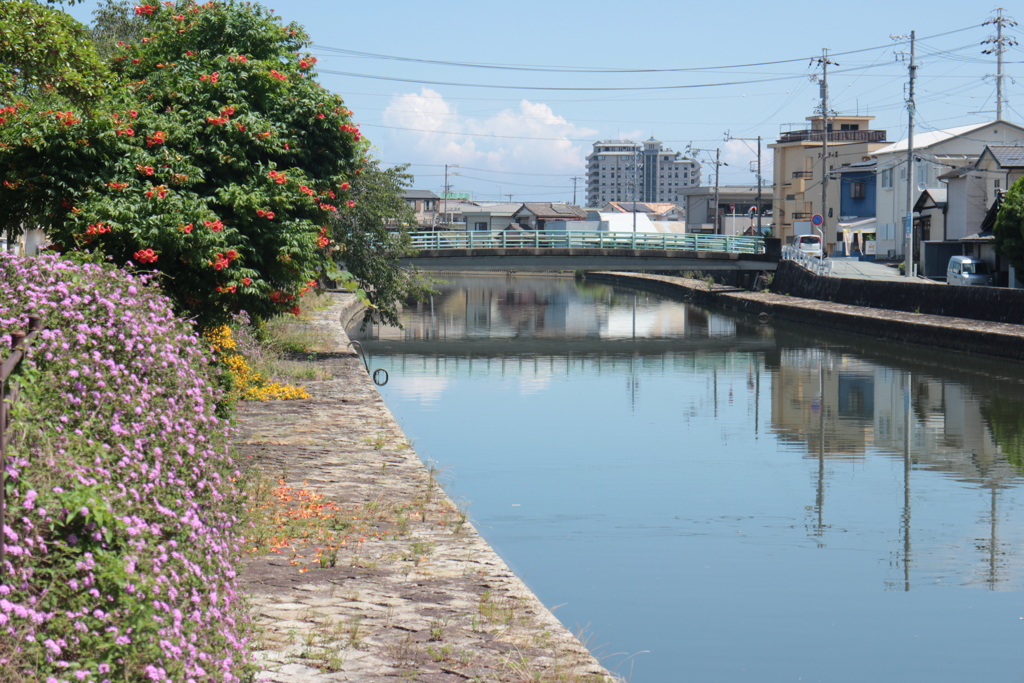 川沿いの町