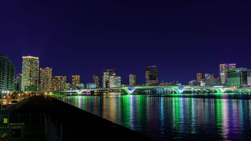 東京夜景ー豊洲大橋ー