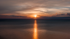 オホーツク海の夕日