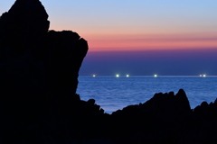 漁火夕景