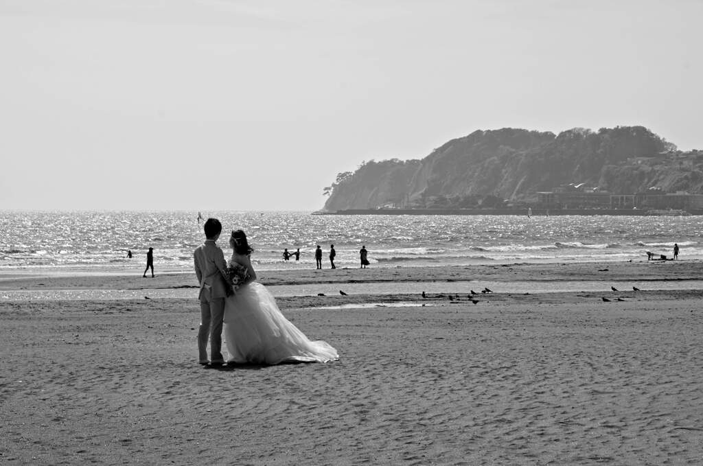 風流な由比ヶ浜での結婚式