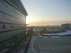 初冬の吉林空港の朝