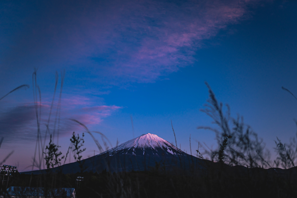 夕暮れの富士