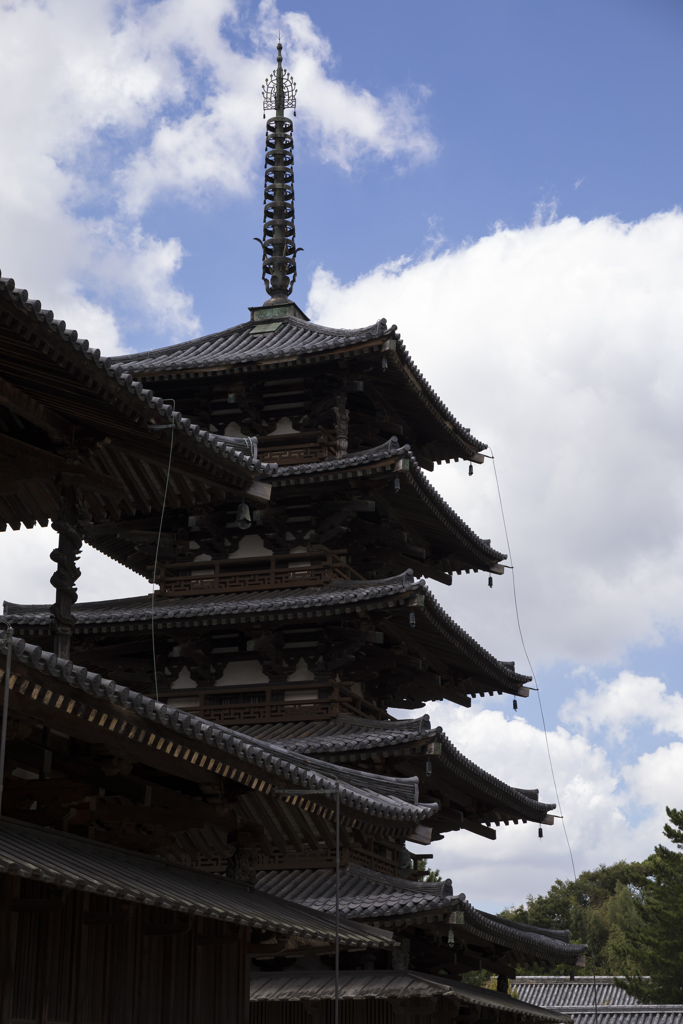 法隆寺にて