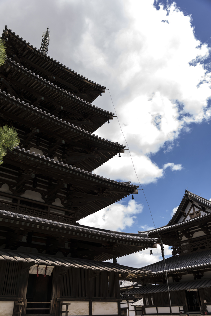 法隆寺にて