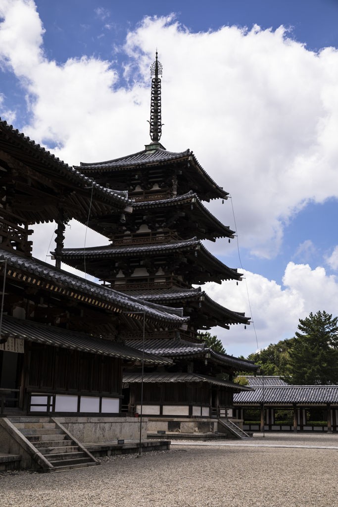 法隆寺にて