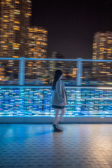なんでも流し撮り - 夜景を背景に