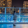 なんでも流し撮り - 夜景を背景に