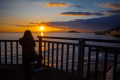 夕方サイクリングの写果