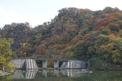 坂本ダムと紅葉