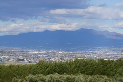 赤城山と町並み