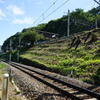 下から見た姥捨駅