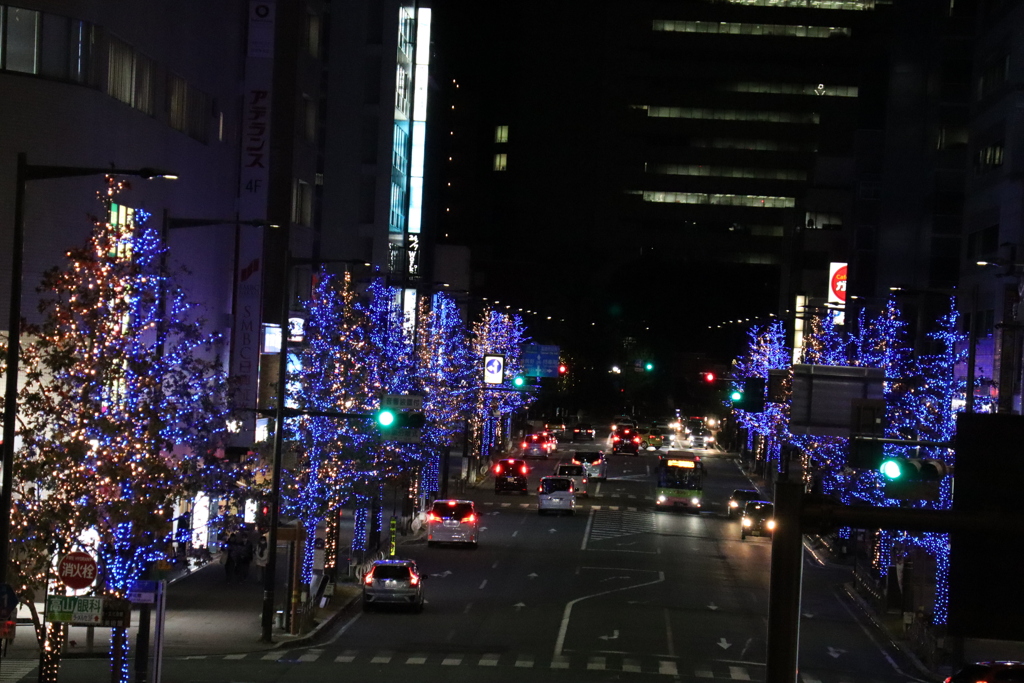 高崎駅前のイルミネーション