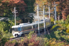 篠ノ井線を走る特急しなの