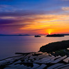 春の夕日