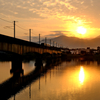 松浦川を渡る筑肥線鉄橋