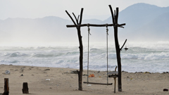 夕日ヶ浦海岸　荒れてる