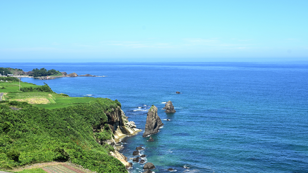 屏風岩と棚田