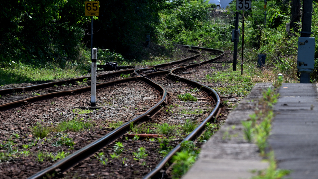 京都丹後鉄道「小天橋駅」　線路