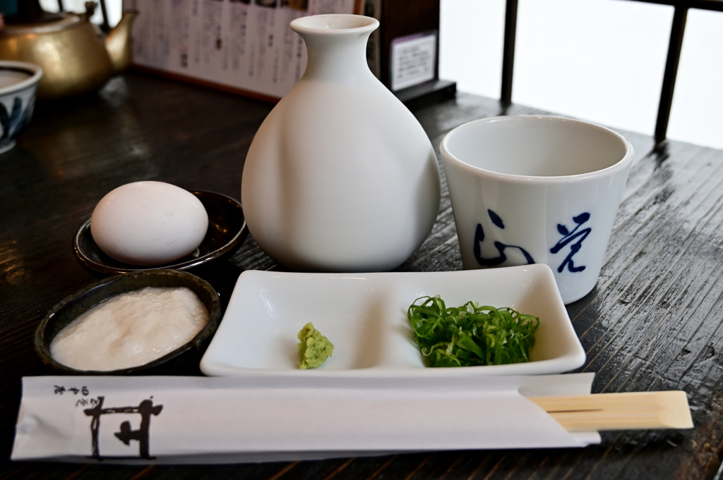 今日の昼御飯「出石蕎麦」薬味