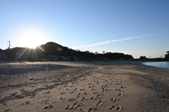 竹野海水浴場　足跡