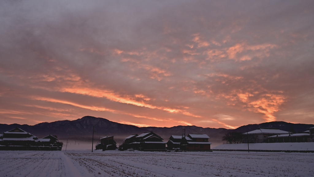 出勤時に見た朝焼け