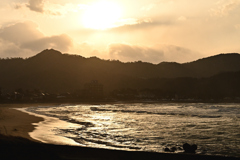 海岸の夕景